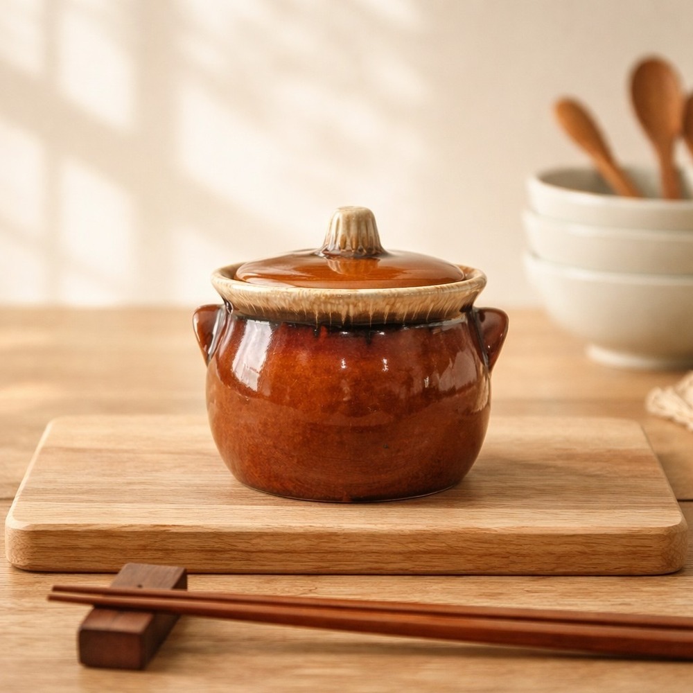 Vintage Hull Pottery Brown Drip Bean Pot Crock With Lid Oven Proof USA